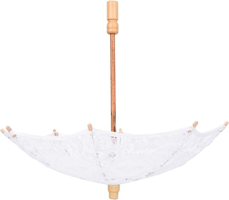 Beige Lace Cotton Wedding Umbrella Elegant Bridal Photography Prop Celebration Decoration - Image 5